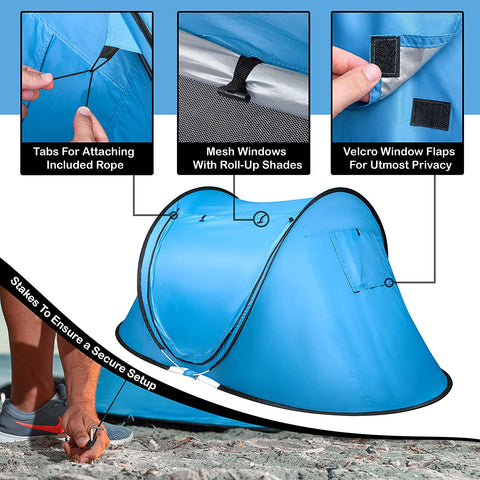 NEW 2 - Person Instant Pop - Up Tent – POP35 - with | Sold by Uncle Wiener's Wholesale