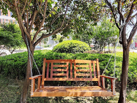 New 2 Person Wooden Patio Swing – Durable Outdoor Relaxation Seat 827216 - with | Sold by Uncle Wiener's Wholesale