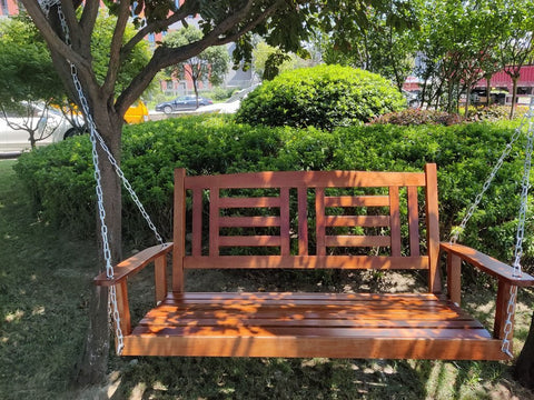New 2 Person Wooden Patio Swing – Durable Outdoor Relaxation Seat 827216 - with | Sold by Uncle Wiener's Wholesale