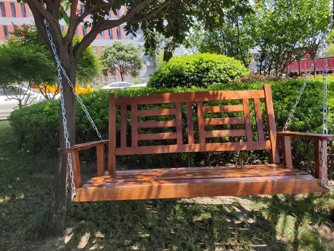New 2 Person Wooden Patio Swing – Durable Outdoor Relaxation Seat 827216 - with | Sold by Uncle Wiener's Wholesale