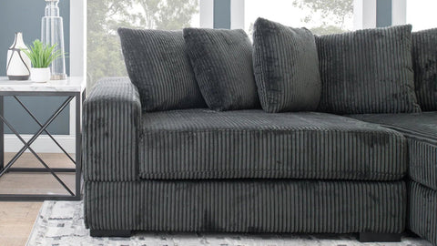 2-Piece Corduroy Sectional Sofa in Dark Gray – Front View

Compact Gray Sectional Sofa with Ribbed Upholstery

Minimalist Living Room Sofa Set – 2-Piece Corduroy

Small Space Sofa with Soft Corduroy Fabric

Modern Two-Piece Sectional in Light Gray Finish