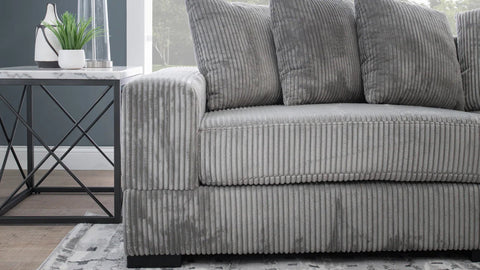 2-Piece Corduroy Sectional Sofa in Dark Gray – Front View

Compact Gray Sectional Sofa with Ribbed Upholstery

Minimalist Living Room Sofa Set – 2-Piece Corduroy

Small Space Sofa with Soft Corduroy Fabric

Modern Two-Piece Sectional in Light Gray Finish