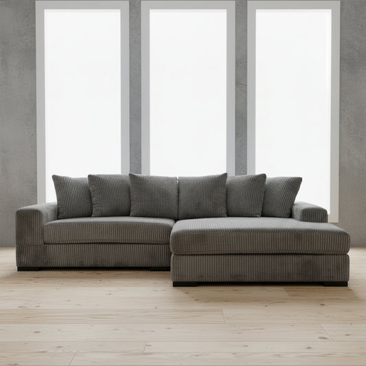 2-Piece Corduroy Sectional Sofa in Dark Gray – Front View

Compact Gray Sectional Sofa with Ribbed Upholstery

Minimalist Living Room Sofa Set – 2-Piece Corduroy

Small Space Sofa with Soft Corduroy Fabric

Modern Two-Piece Sectional in Light Gray Finish