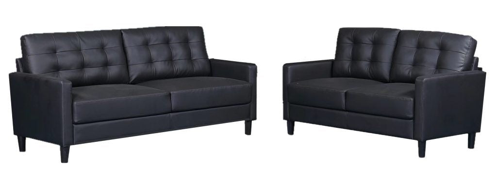 New 2 Piece Sofa Set & Loveseat Couch – Modern Living Room Furniture Combo - with Black 3 Seater | Sold by Uncle Wiener's Wholesale