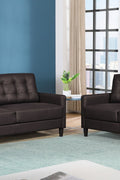 New 2 Piece Sofa Set & Loveseat Couch – Modern Living Room Furniture Combo - with Brown Combo | Sold by Uncle Wiener's Wholesale