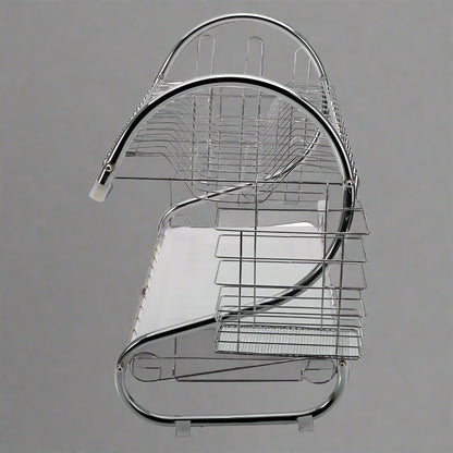 "2-Tier Metal Dish Drying Rack with Utensil Holder and Drain Board"

"Stainless Steel Countertop Dish Rack Organizer for Plates, Bowls, Mugs"

"Space-Saving Dual Layer Dish Drying Rack for Kitchen"

"Heavy Duty Dish Drainer Rack with Modern Silver Finish"

"Compact Metal Dish Drying Rack with Drainage Tray"
