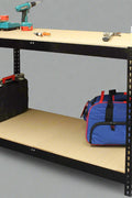 "2 Tier Steel Workbench with Adjustable MDF Shelves for Garage"

"Heavy-Duty Garage Workbench Table for Workshop Storage"

"Durable Steel Frame Workbench with Two Shelves WB12060"