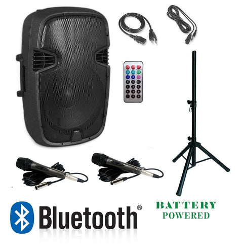 New 2 - Way Rechargeable Bluetooth PA Speaker – Portable Karaoke Machine with Wireless Mic & LED Lights K115 - with | Sold by Uncle Wiener's Wholesale