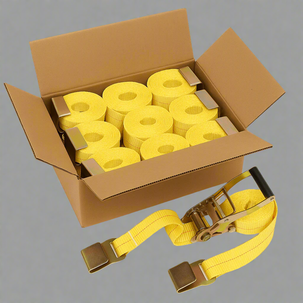 NEW 2" x 27' Flat Hook Ratchet Cargo Strap - with Case (10) 2" x 27' Ratchet Strap | Sold by Uncle Wiener's Wholesale