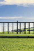 20 FT Galvanized Steel Farm Driveway Gate with Black Powder-Coated Finish – TM18NCC