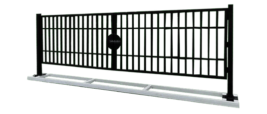 20 FT Galvanized Steel Farm Driveway Gate with Black Powder-Coated Finish – TM18NCC