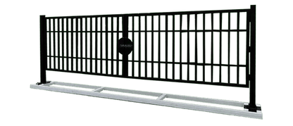 20 FT Galvanized Steel Farm Driveway Gate with Black Powder-Coated Finish – TM18NCC