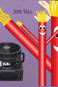 20 FT Inflatable Sky Dancer with Blower – Wacky Waving Man for Outdoor Advertising Colorful inflatable air tube man in red, green, and blue with 18” blower base