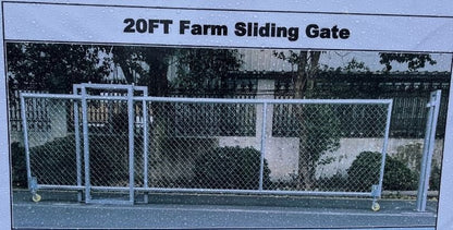 20 FT sliding chain link driveway gate – side view

Heavy-duty metal fence gate for wide driveway

SFSG20F driveway gate with chain link mesh design

Sliding gate installed in residential lot

Industrial security gate with chain link fencing