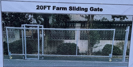 20 FT sliding chain link driveway gate – side view

Heavy-duty metal fence gate for wide driveway

SFSG20F driveway gate with chain link mesh design

Sliding gate installed in residential lot

Industrial security gate with chain link fencing