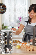 "20 Jar Rotating Stainless Steel Spice Rack with Pre-Filled Jars – Front View"

"Organize Spices Easily with 20 Jar Stainless Steel Carousel Rack"

"Compact Rotating Spice Rack Organizer with Labeled Glass Jars"

"Modern Stainless Steel Kitchen Spice Storage – 20 Jar Set"

