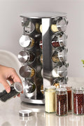 "20 Jar Rotating Stainless Steel Spice Rack with Pre-Filled Jars – Front View"

"Organize Spices Easily with 20 Jar Stainless Steel Carousel Rack"

"Compact Rotating Spice Rack Organizer with Labeled Glass Jars"

"Modern Stainless Steel Kitchen Spice Storage – 20 Jar Set"

