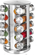 "20 Jar Rotating Stainless Steel Spice Rack with Pre-Filled Jars – Front View"

"Organize Spices Easily with 20 Jar Stainless Steel Carousel Rack"

"Compact Rotating Spice Rack Organizer with Labeled Glass Jars"

"Modern Stainless Steel Kitchen Spice Storage – 20 Jar Set"

