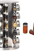 "20 Jar Rotating Stainless Steel Spice Rack with Pre-Filled Jars – Front View"

"Organize Spices Easily with 20 Jar Stainless Steel Carousel Rack"

"Compact Rotating Spice Rack Organizer with Labeled Glass Jars"

"Modern Stainless Steel Kitchen Spice Storage – 20 Jar Set"

