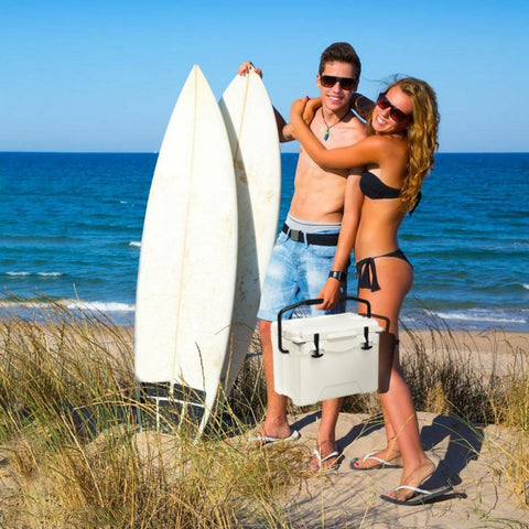New 20 - Quart Lockable Ice Chest Cooler – Heavy - Duty with Handle for Camping, Fishing & Outdoors 8184351 - with | Sold by Uncle Wiener's Wholesale