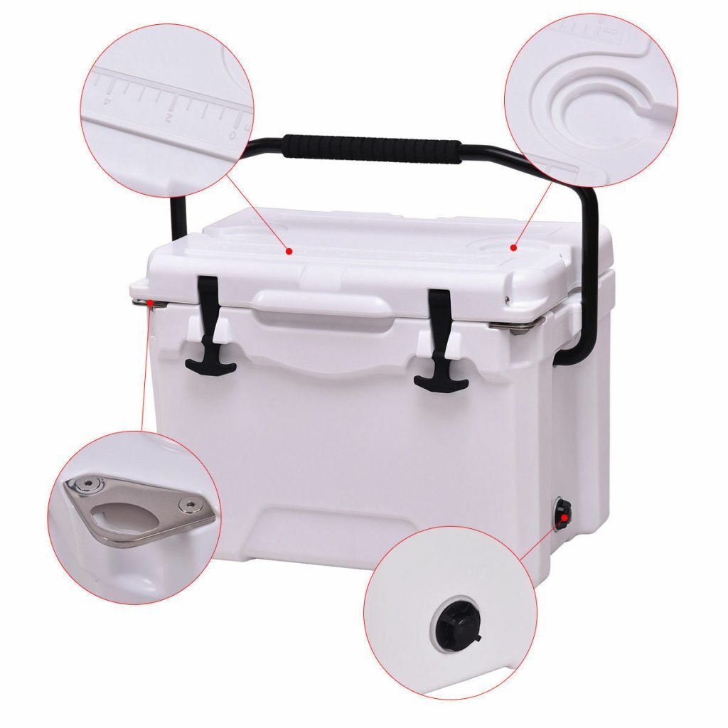 New 20 - Quart Lockable Ice Chest Cooler – Heavy - Duty with Handle for Camping, Fishing & Outdoors 8184351 - with | Sold by Uncle Wiener's Wholesale