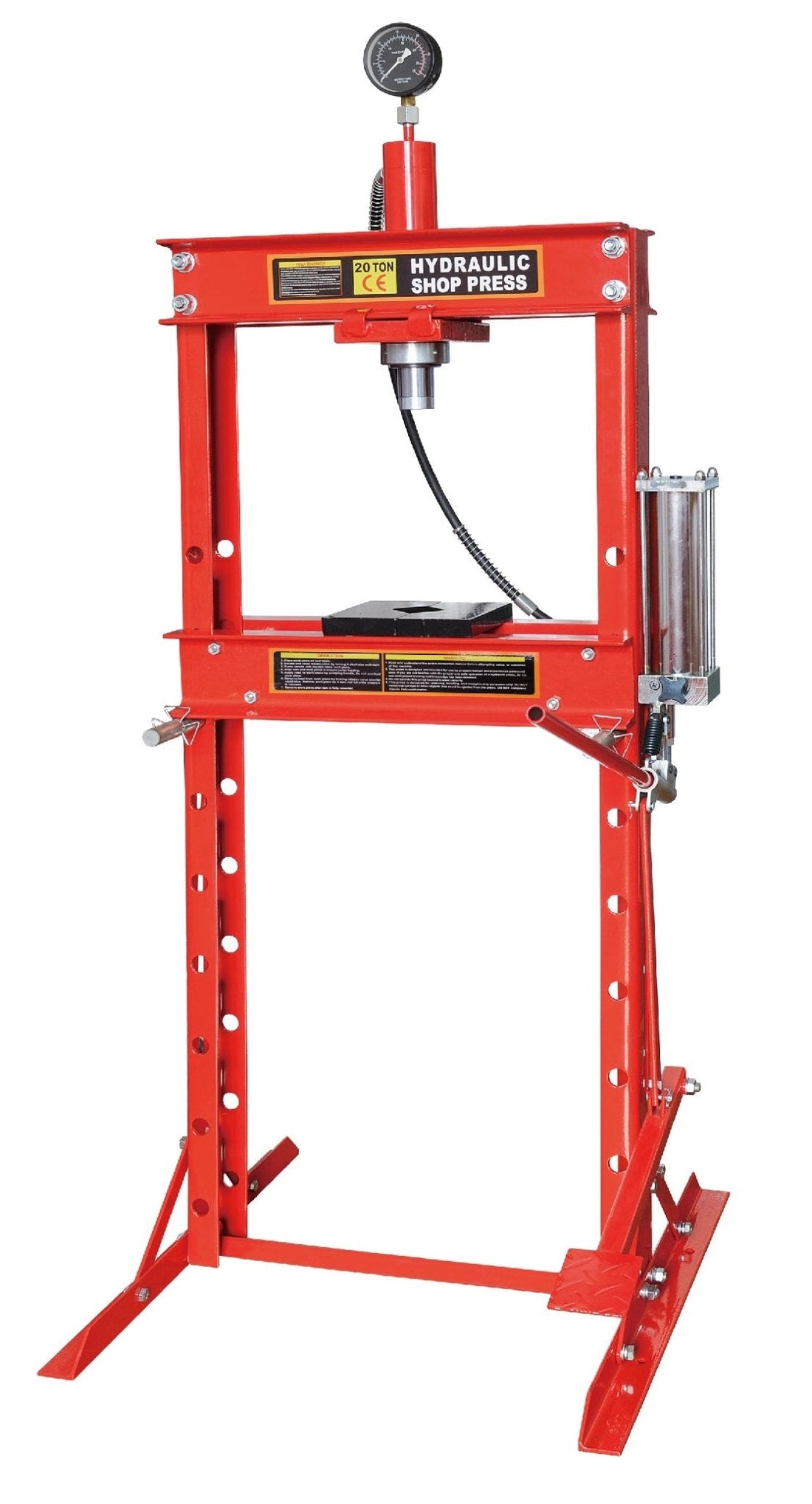 New 20 Ton Hydraulic Shop Press with Gauge & Foot Pedal – Heavy-Duty F ...