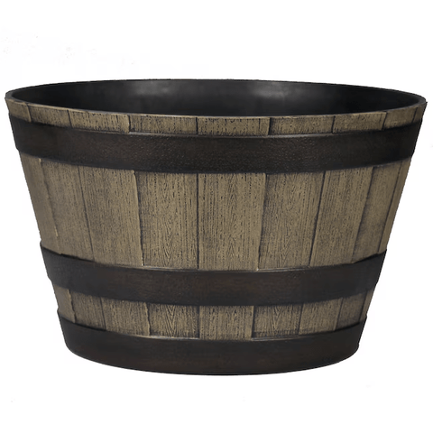 New 20″ Whiskey Barrel Garden Planter – Rustic Outdoor Wooden Flower Pot 053006 - with | Sold by Uncle Wiener's Wholesale