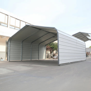20x20 FT Metal Carport Garage Shed Front View

20x30 FT Heavy Duty Enclosed Metal Carport

12x40 FT Metal Storage Building for Farm and Vehicles

Reinforced Metal Garage Shed with Vertical Roof Panels