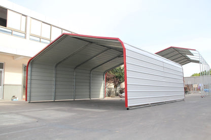 20x20 FT Metal Carport Garage Shed Front View

20x30 FT Heavy Duty Enclosed Metal Carport

12x40 FT Metal Storage Building for Farm and Vehicles

Reinforced Metal Garage Shed with Vertical Roof Panels
