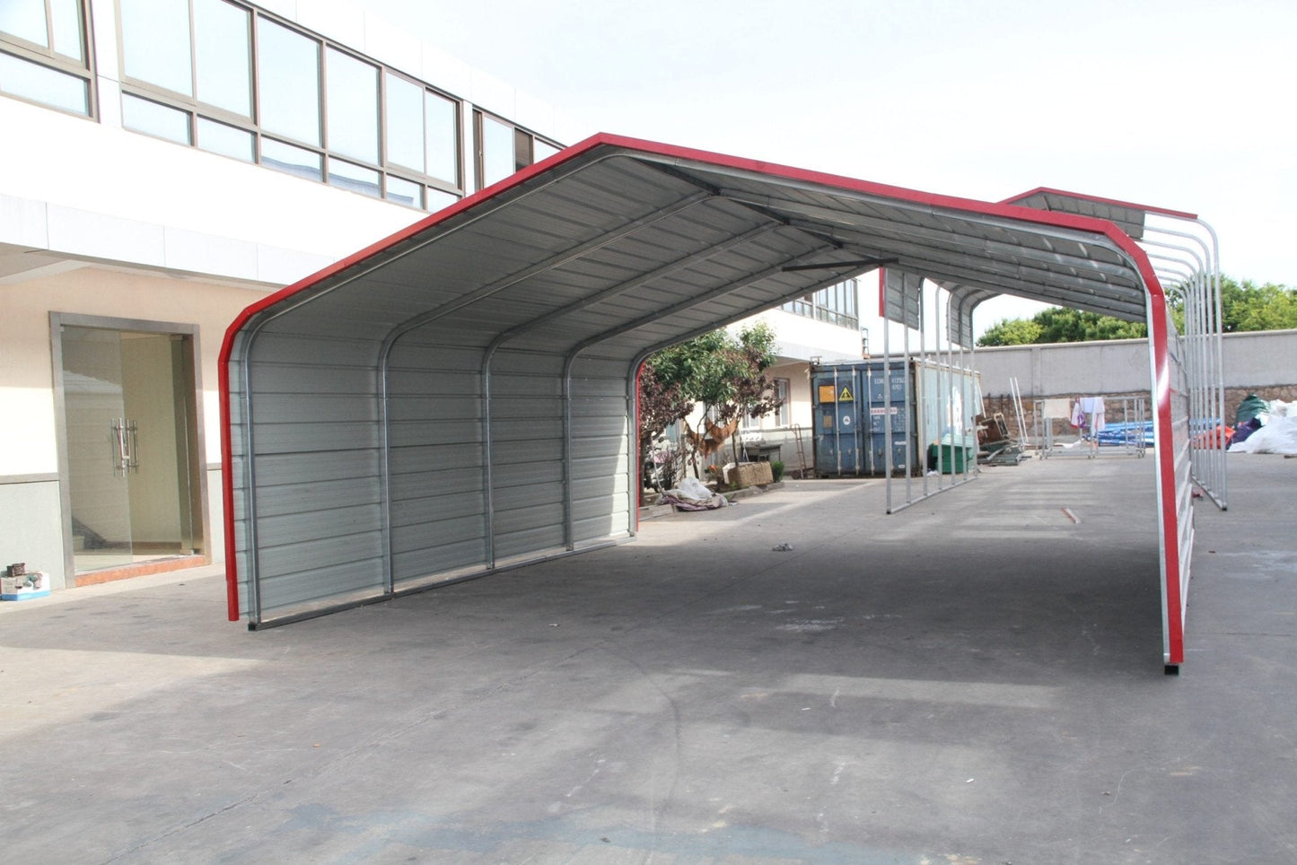 20x20 FT Metal Carport Garage Shed Front View

20x30 FT Heavy Duty Enclosed Metal Carport

12x40 FT Metal Storage Building for Farm and Vehicles

Reinforced Metal Garage Shed with Vertical Roof Panels