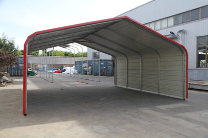 20x20 FT Metal Carport Garage Shed Front View

20x30 FT Heavy Duty Enclosed Metal Carport

12x40 FT Metal Storage Building for Farm and Vehicles

Reinforced Metal Garage Shed with Vertical Roof Panels