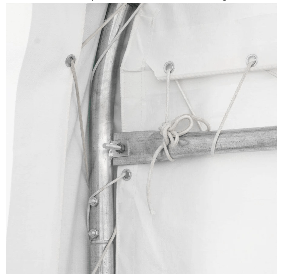 20x30 straight wall peak ceiling shelter with PVC cover – front view
Inside view of industrial-grade PVC storage shelter with steel frame
Roll-up zippered door on heavy-duty 20x30 equipment storage shelter
Installation-ready white PVC storage building for commercial use