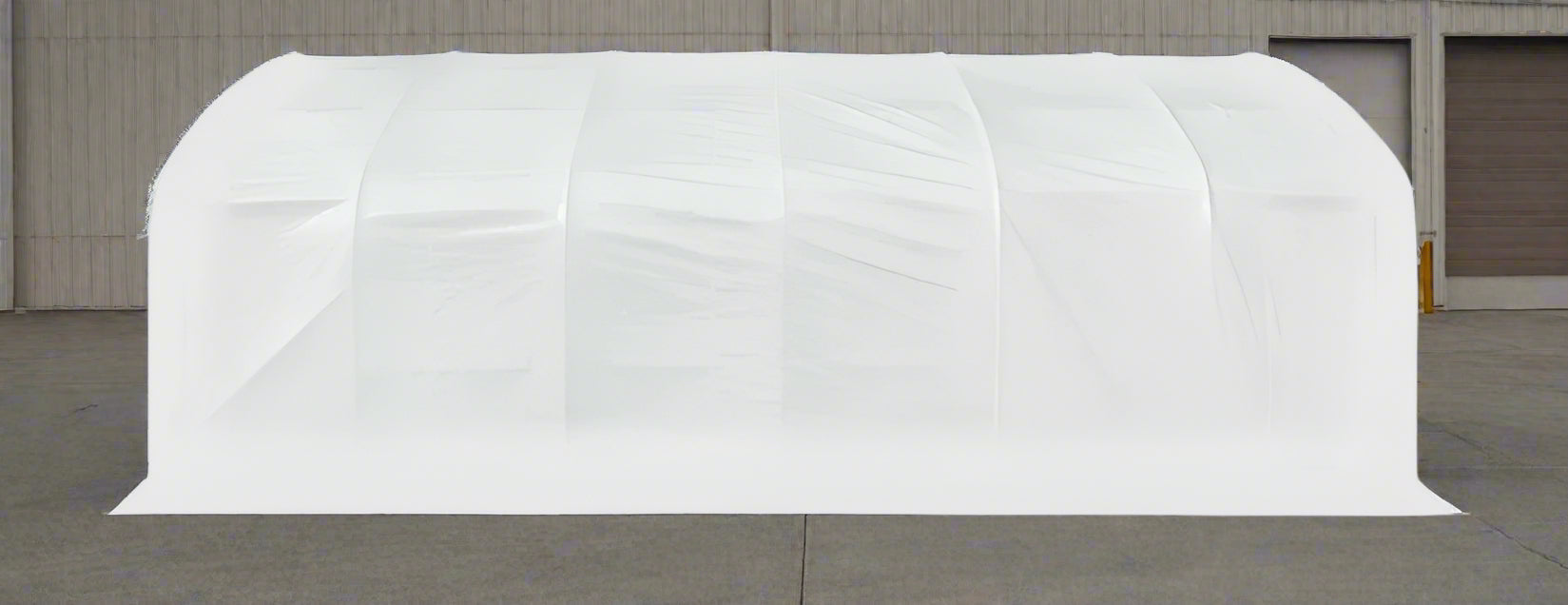 20x30 straight wall peak ceiling shelter with PVC cover – front view
Inside view of industrial-grade PVC storage shelter with steel frame
Roll-up zippered door on heavy-duty 20x30 equipment storage shelter
Installation-ready white PVC storage building for commercial use