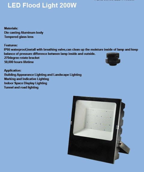 NEW 200 Watt LED Flood Light - FLHL200 - with | Sold by Uncle Wiener's Wholesale