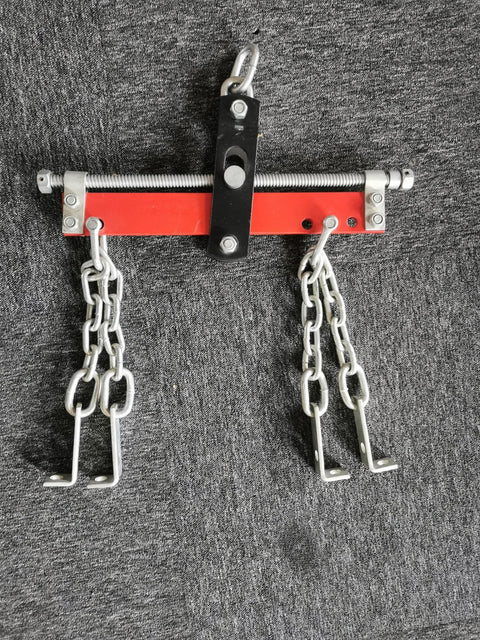 Engine load leveler hoist bar with chains and crank for 2000 lbs lifting
Heavy-duty red engine leveler for crane or hoist use