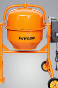 200L cement mixer with large orange drum and AC-powered motor

Electric 9 cu ft concrete mixer CM200M with wheels for portability

Heavy-duty steel frame concrete mixer for job sites