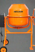 200L cement mixer with large orange drum and AC-powered motor

Electric 9 cu ft concrete mixer CM200M with wheels for portability

Heavy-duty steel frame concrete mixer for job sites