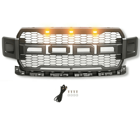 NEW 2018 - 2020 Ford F - 150 Raptor Style Grill w/ LED Lights FD001G - with | Sold by Uncle Wiener's Wholesale
