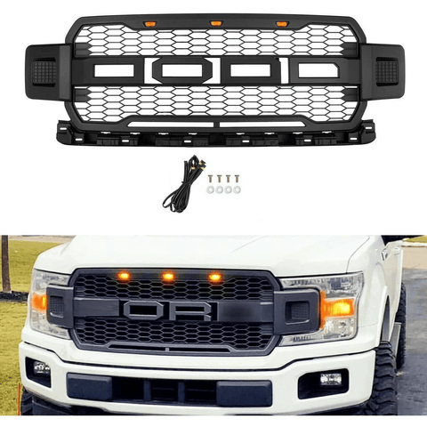 NEW 2018 - 2020 Ford F - 150 Raptor Style Grill w/ LED Lights FD001G - with | Sold by Uncle Wiener's Wholesale
