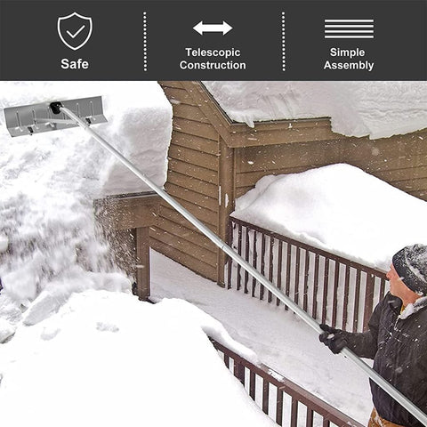 New 20FT Telescopic Aluminum Roof Snow Rake – Lightweight Snow Removal Shovel with Blade S1164 - with | Sold by Uncle Wiener's Wholesale