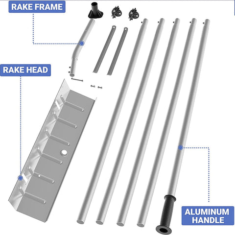 New 20FT Telescopic Aluminum Roof Snow Rake – Lightweight Snow Removal Shovel with Blade S1164 - with | Sold by Uncle Wiener's Wholesale