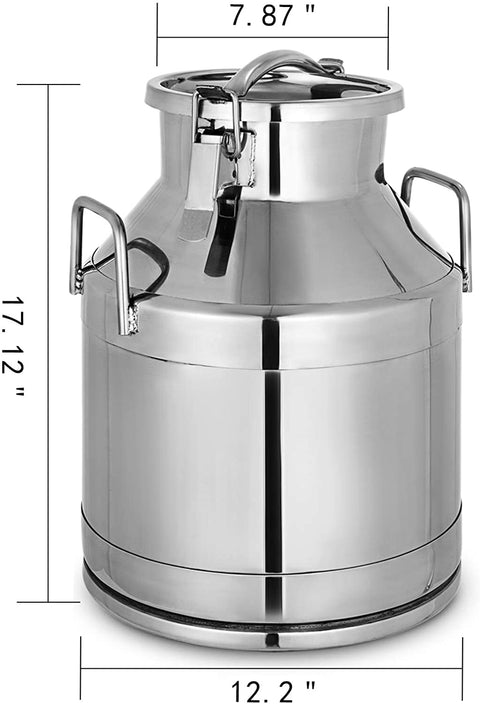 New 20L Stainless Steel Milk Can & Wine Pail – Food - Grade Storage Container NNTL20L - with | Sold by Uncle Wiener's Wholesale