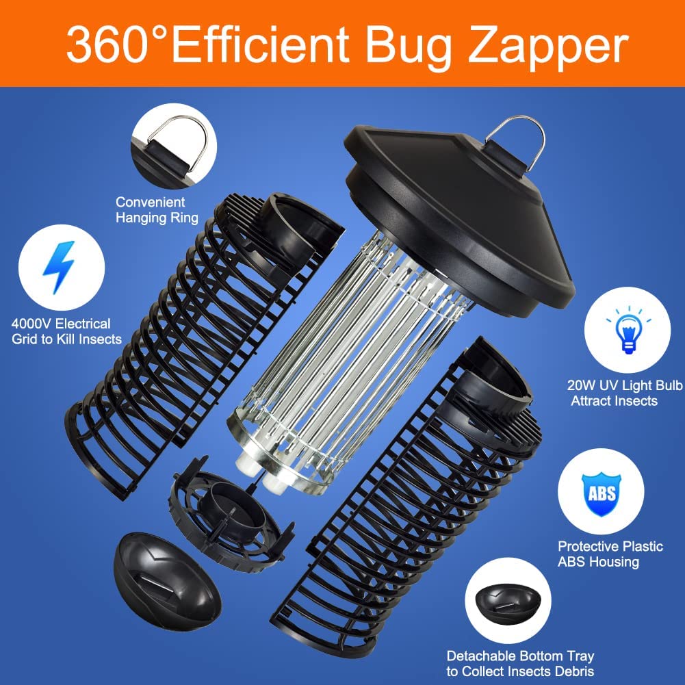 New 20W Electric Bug Zapper with Light Sensor – Indoor/Outdoor Insect Killer Lamp LT8071 - with | Sold by Uncle Wiener's Wholesale