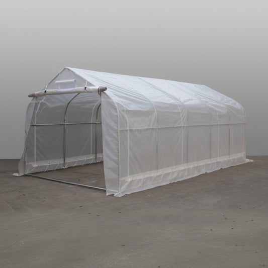 “10x10 walk-in commercial greenhouse with steel frame and canopy”

“Inside view of heavy-duty 10x20 greenhouse for vegetables”

“Zipper door greenhouse for backyard gardening setup”

“Greenhouse tent with reinforced polyester canopy and support frame”