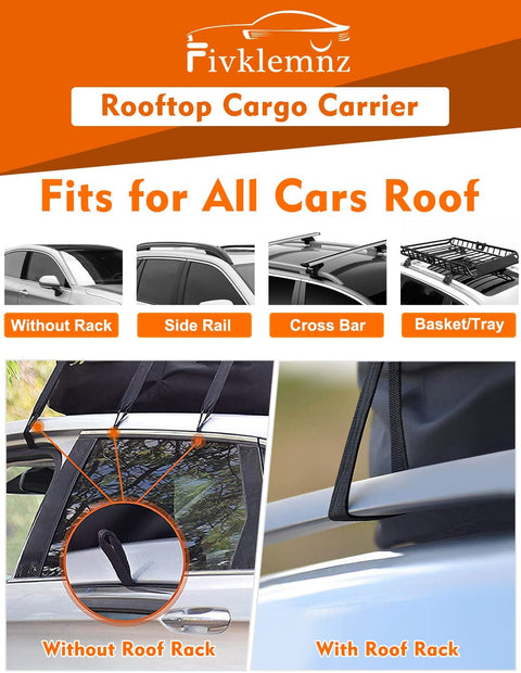 "Waterproof 21 Cu Ft Car Roof Bag Cargo Carrier for Travel"

"Heavy-Duty Vehicle Roof Storage Bag for Cars, SUVs, and Vans"

"Weatherproof Roof Cargo Carrier with Secure Straps and Large Capacity"