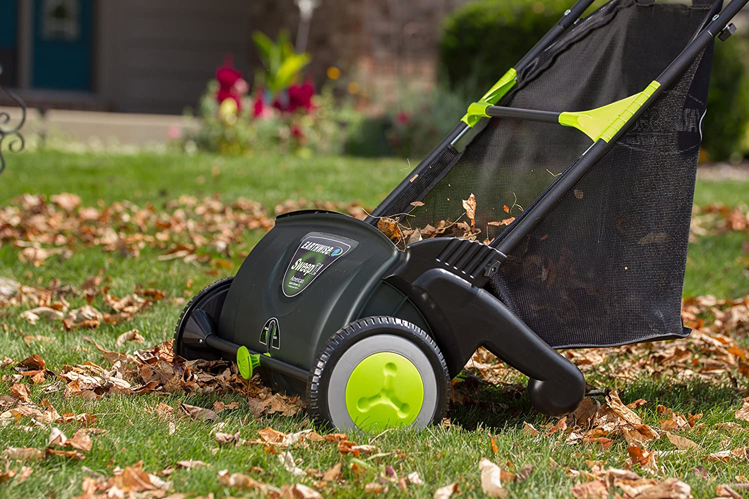New 21 in Push Lawn Sweeper with Collection Bag – Adjustable Height | SKU: WTS00121 - with | Sold by Uncle Wiener's Wholesale