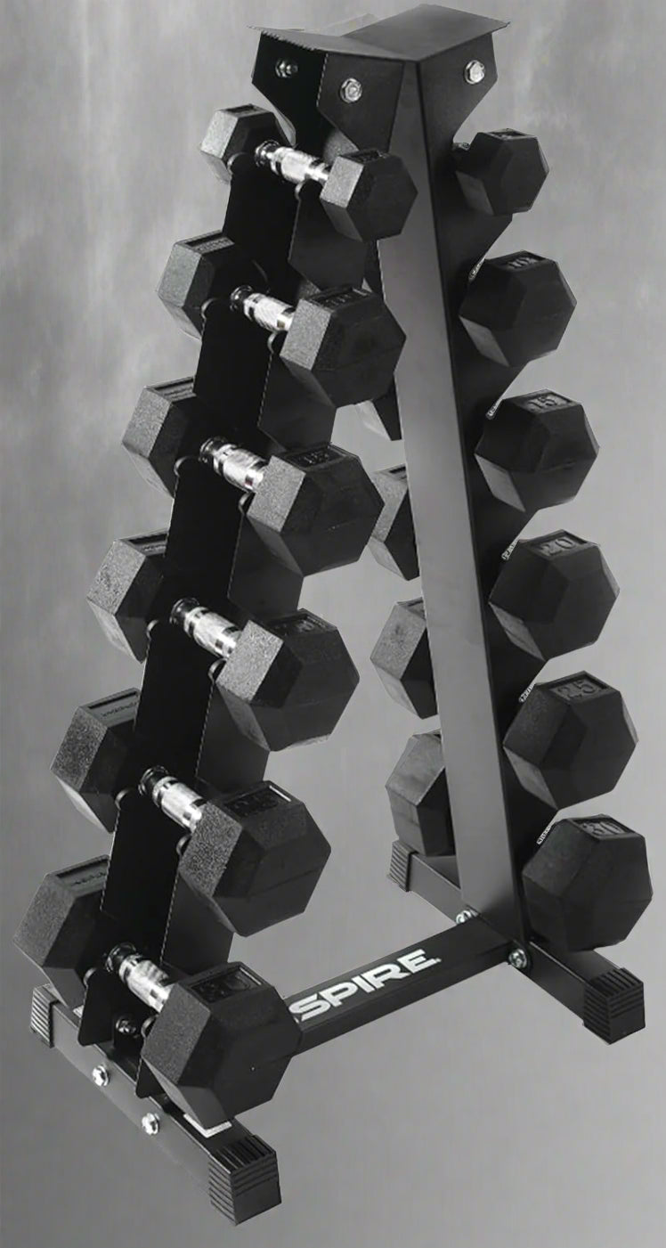 "210 LB Rubber Dumbbell Set with Vertical A-frame Rack"

"Rubber Hex Dumbbells for Home Gym"

"Space-Saving Dumbbell Rack"

"Dumbbell Weight Set for Strength Training"

"Commercial-Grade Rubber Dumbbells with Rack"