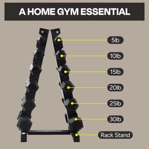 "210 LB Rubber Dumbbell Set with Vertical A-frame Rack"

"Rubber Hex Dumbbells for Home Gym"

"Space-Saving Dumbbell Rack"

"Dumbbell Weight Set for Strength Training"

"Commercial-Grade Rubber Dumbbells with Rack"