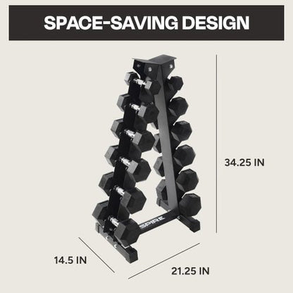 "210 LB Rubber Dumbbell Set with Vertical A-frame Rack"

"Rubber Hex Dumbbells for Home Gym"

"Space-Saving Dumbbell Rack"

"Dumbbell Weight Set for Strength Training"

"Commercial-Grade Rubber Dumbbells with Rack"