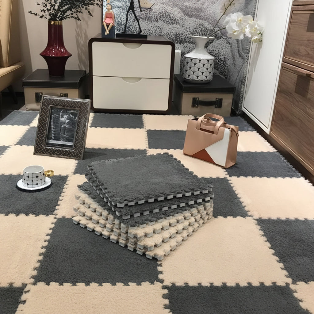 Gray & White Plush EVA Foam Tiles – 172 Sq Ft
Soft Interlocking Floor Mats for Home & Nursery
Modern Gray White Foam Mat Set – 21.5 Sq Ft
Cushioned EVA Foam Floor Tiles with Plush Surface